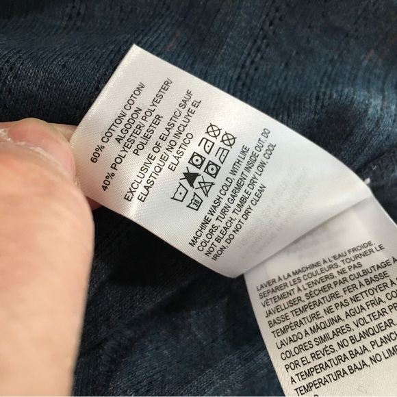 Lucky Brand Top Short Puff Sleeve Polka Dot Navy Blue size s new - Picture 3 of 5